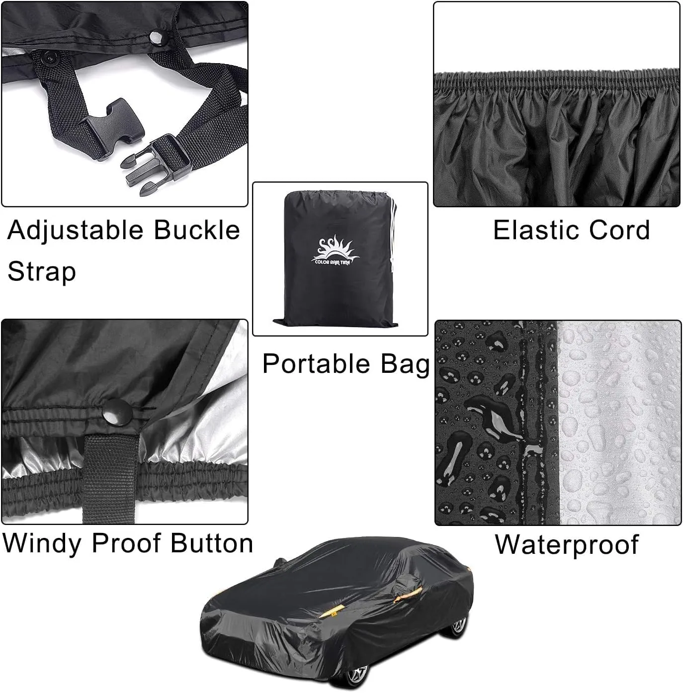 UV Protection Car Cover Windproof Dustproof Scratch Resistant Outdoor Universal Full Car Covers for Hatchback 2S