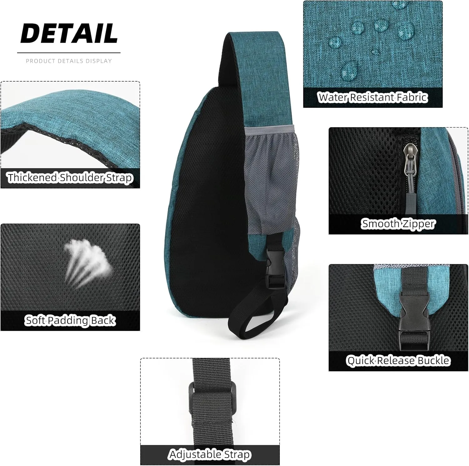 Valleycomfy Crossbody Sling Backpack Cross Body Shoulder Travel Bag Hiking Daypack Blue