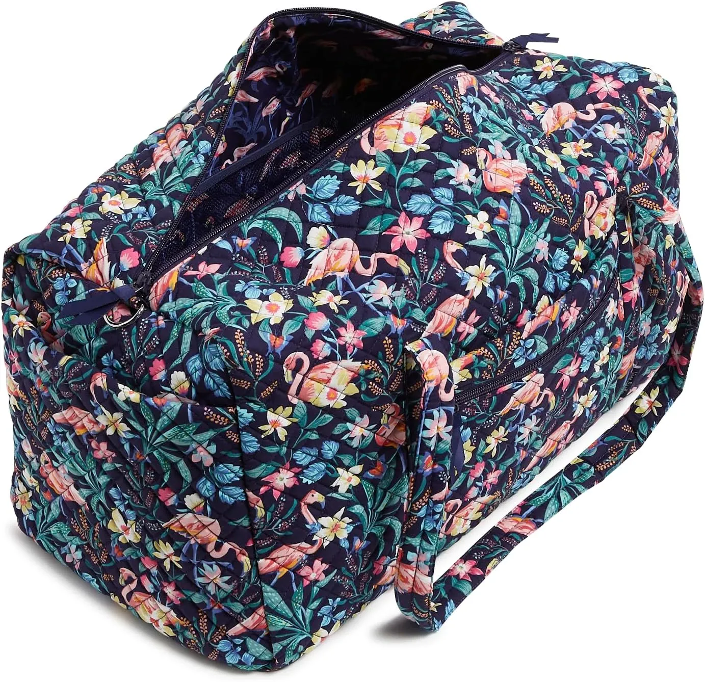 Vera Bradley Cotton Large Travel Duffle Bag, Flamingo Garden