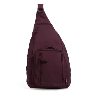 Vera Bradley Women's Cotton Sling Backpack, Mulled Wine, One Size
