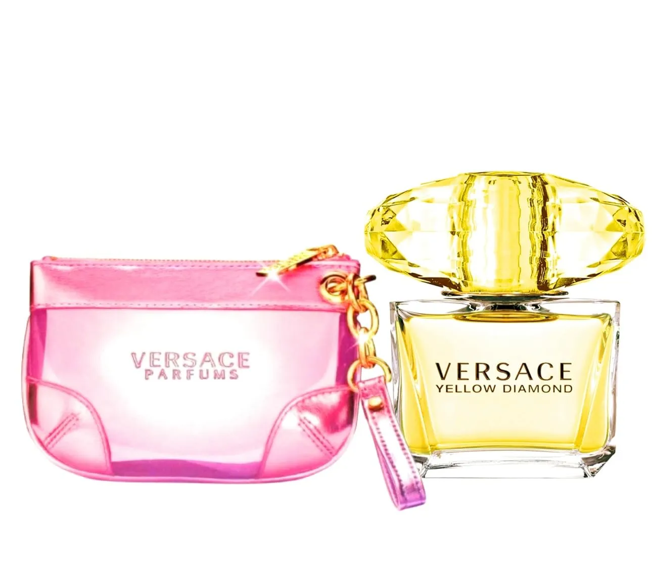 Versace Yellow Diamond Eau De Toilette, 3 oz, with Purple Hand Bag Gift Set
