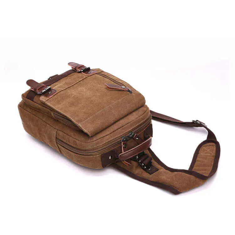 Versatile Canvas Sling Bag | Multiple Carrying Styles Chest Bag