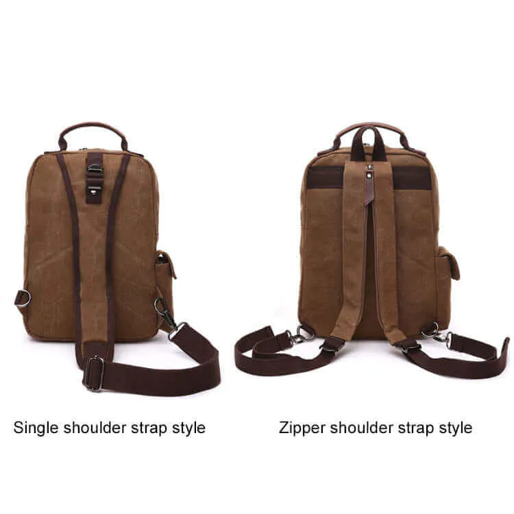 Versatile Canvas Sling Bag | Multiple Carrying Styles Chest Bag