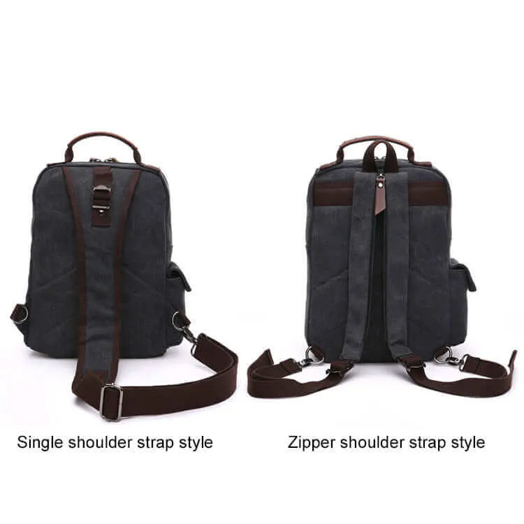 Versatile Canvas Sling Bag | Multiple Carrying Styles Chest Bag
