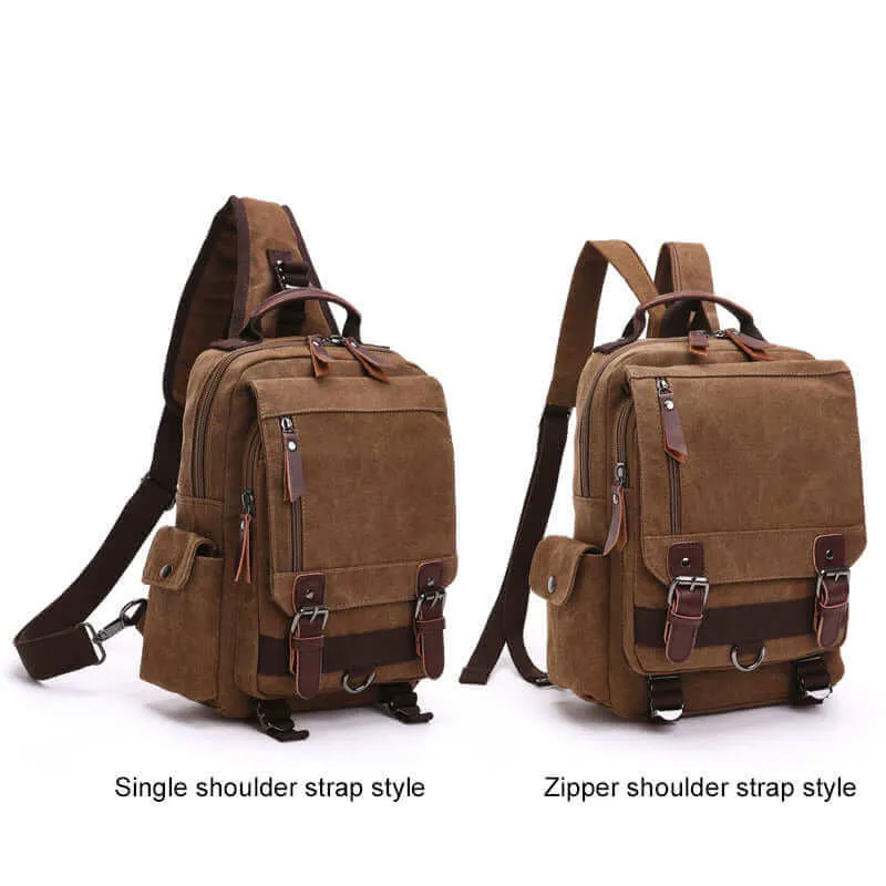 Versatile Canvas Sling Bag | Multiple Carrying Styles Chest Bag