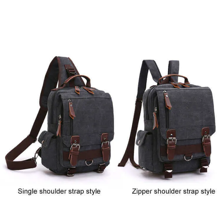 Versatile Canvas Sling Bag | Multiple Carrying Styles Chest Bag