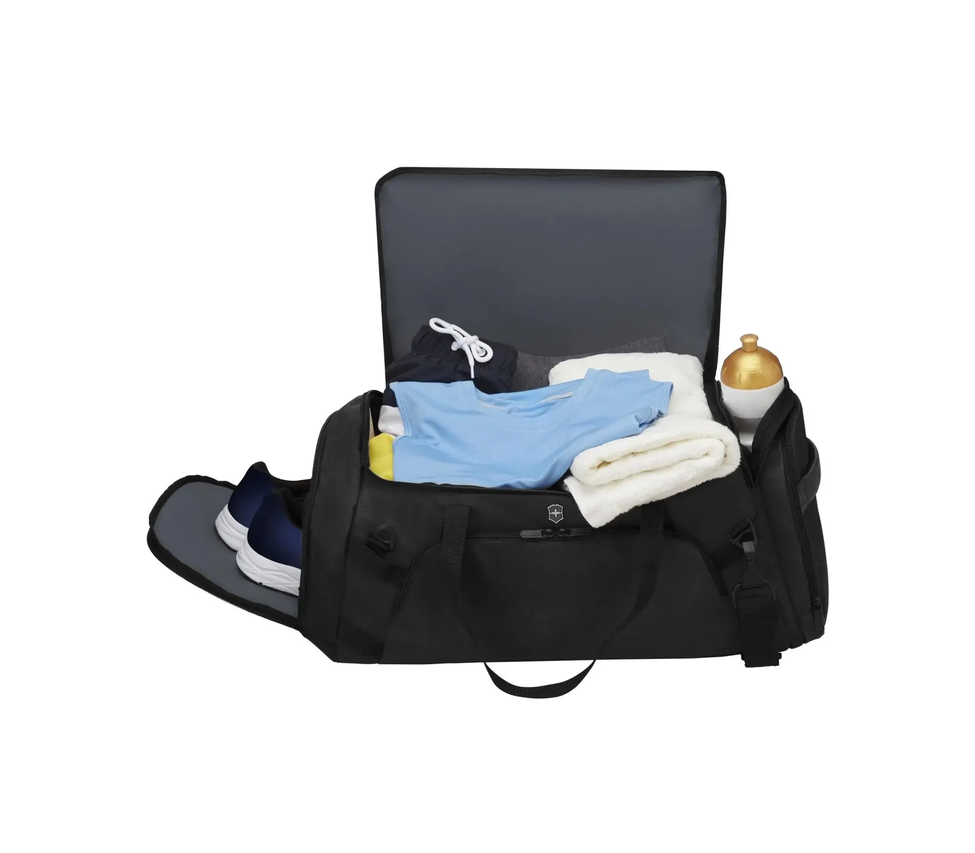 Victorinox VX Sport EVO 2-in-1 Backpack/Duffel - Convertible Duffel Bag with Hidden Straps Black - 57L
