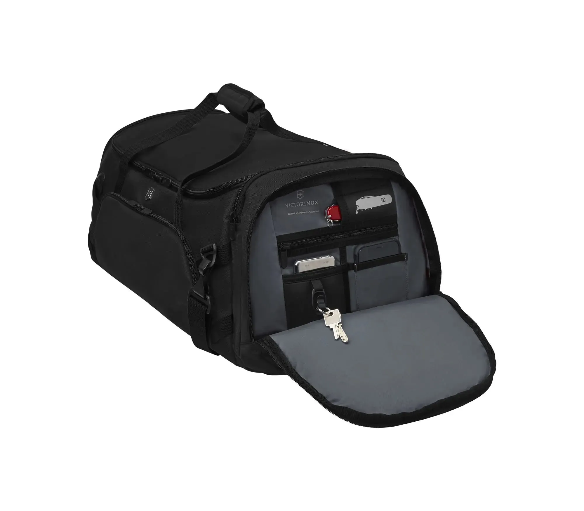 Victorinox VX Sport EVO 2-in-1 Backpack/Duffel - Convertible Duffel Bag with Hidden Straps Black - 57L