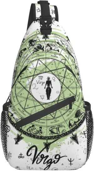 Virgo Sling Bag Personalized Constellations Chest Bag Travel Hiking Chest Bag Daypack Outdoor Sports Bag For Women Men