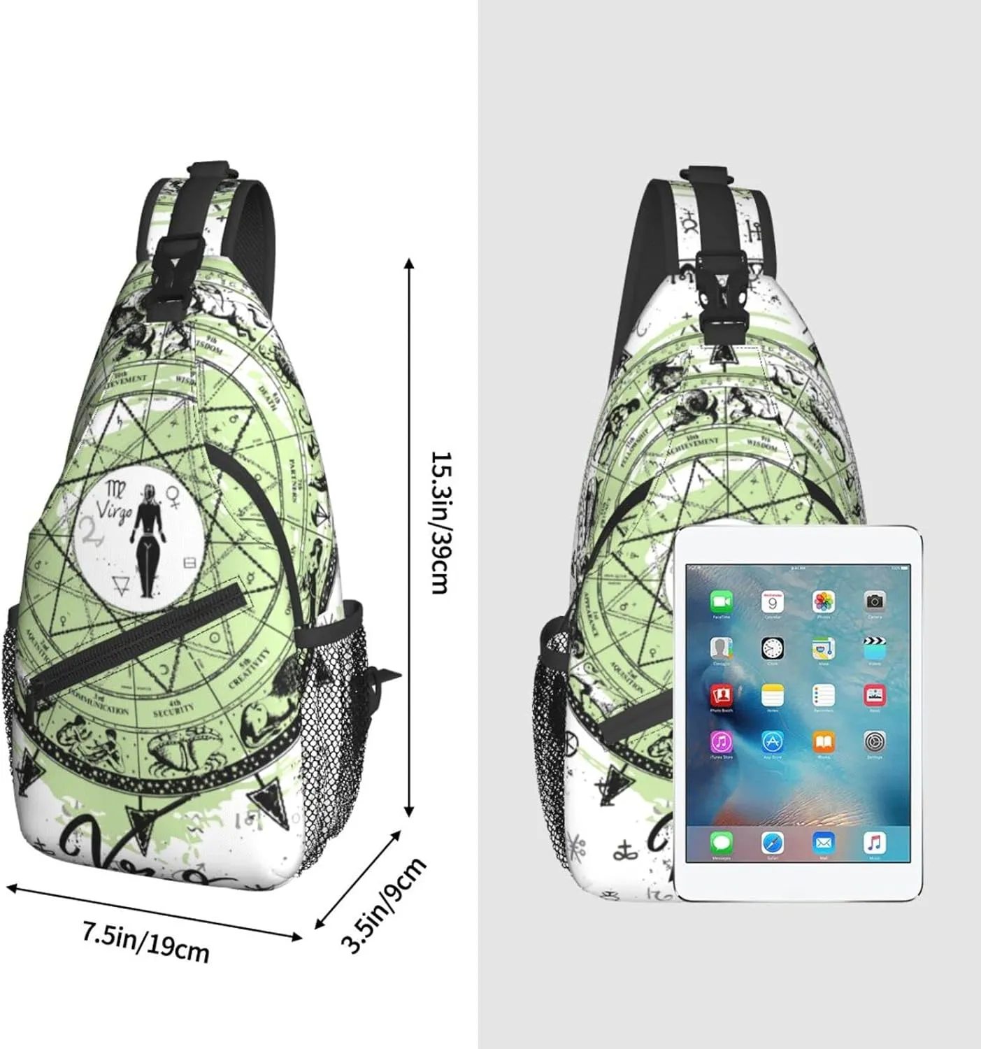Virgo Sling Bag Personalized Constellations Chest Bag Travel Hiking Chest Bag Daypack Outdoor Sports Bag For Women Men