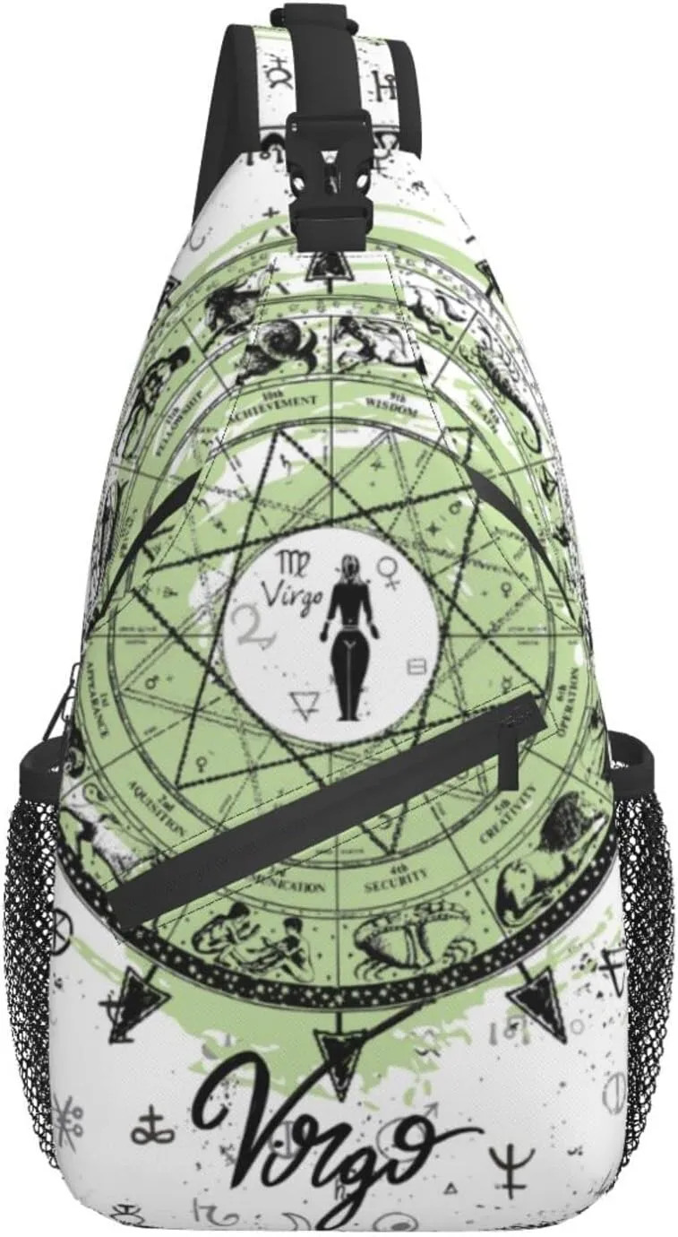 Virgo Sling Bag Personalized Constellations Chest Bag Travel Hiking Chest Bag Daypack Outdoor Sports Bag For Women Men