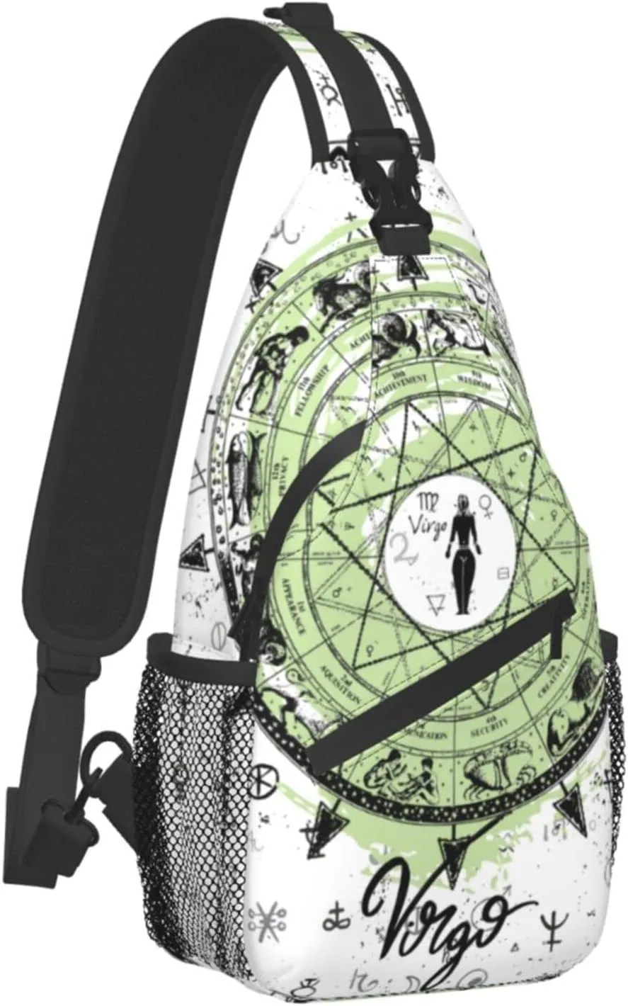 Virgo Sling Bag Personalized Constellations Chest Bag Travel Hiking Chest Bag Daypack Outdoor Sports Bag For Women Men