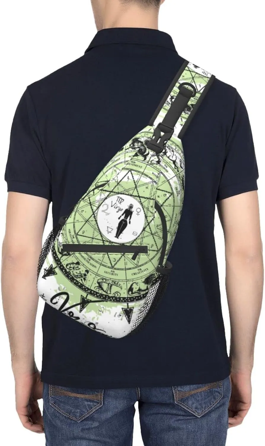 Virgo Sling Bag Personalized Constellations Chest Bag Travel Hiking Chest Bag Daypack Outdoor Sports Bag For Women Men