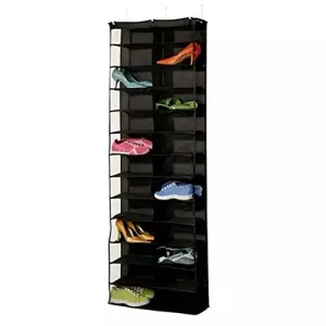 VONOTO Hanging Shoe Shelves Closet Organizer 24 Pockets Over The Door Shoe Organizer, Crystal Clear PVC Shoe Rack Door Shelf Hanger Holder Storage Bag 22 x 6.3 x 63 inch
