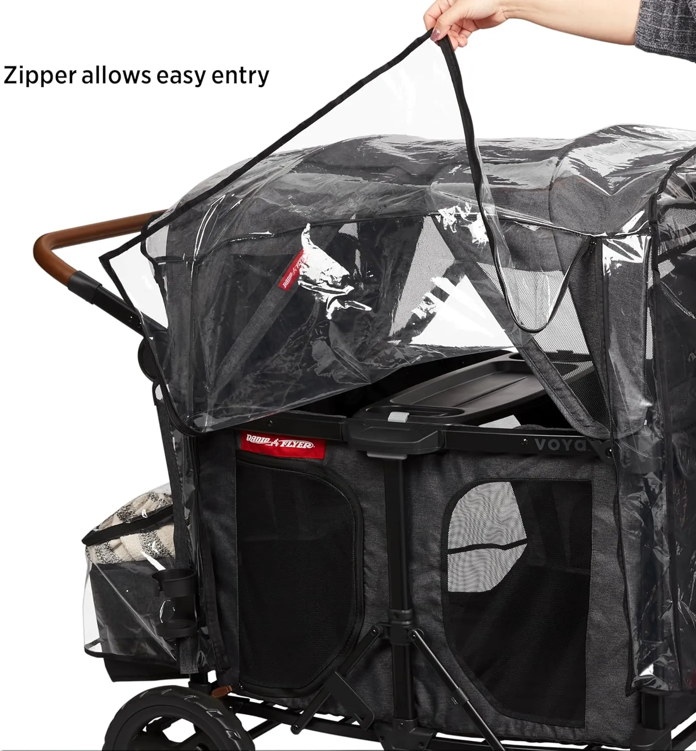 Voya Rain Cover with Bag, Radio Flyer Stroller Wagon Rain Cover