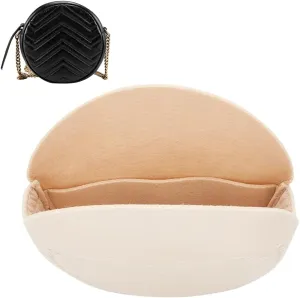 WADORN Felt Purse Organizer Inserts, Round Handbag Shaper, Cosmetic Pouch Bag for Ophidia GG Small Women Purse Liner, 6.4x2.2 Inch (Beige)