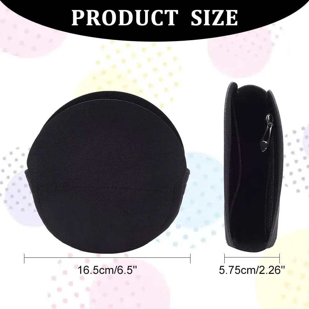 WADORN Felt Purse Organizer Inserts, Round Handbag Shaper, Cosmetic Pouch Bag for Ophidia GG Small Women Purse Liner, 6.4x2.2 Inch (Black)