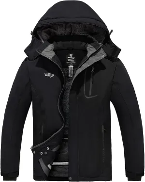wantdo Men's Waterproof Ski Jacket Warm Winter Snow Jacket Snowboarding Jacket with Hood
