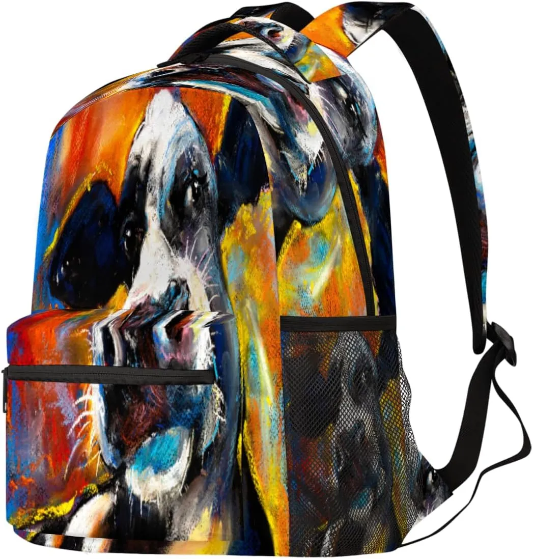 Watercolor Cow Travel Waterproof Backpack Animals Steer Laptop Bag with Adjustable Padded Shoulder Straps for Women Men Business Work Travel Hiking Camping