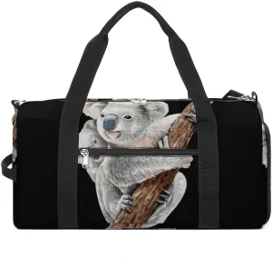 Watercolor Hand Painted Cute Sloth Sports Tote Gym Bag for Women Men, Overnight Bag with Shoe Compartment Water Resistant