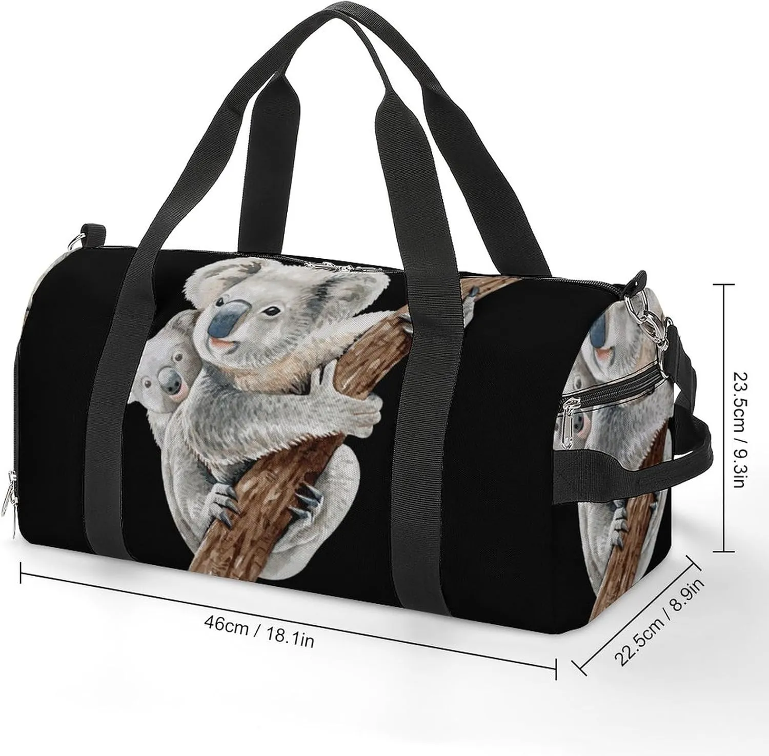Watercolor Hand Painted Cute Sloth Sports Tote Gym Bag for Women Men, Overnight Bag with Shoe Compartment Water Resistant