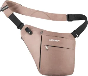 WATERFLY Sling Crossbody Chest Bag: Slim Anti-Theft Cross Body Bag Over Shoulder Backpack Stealth Side Pack Man Woman