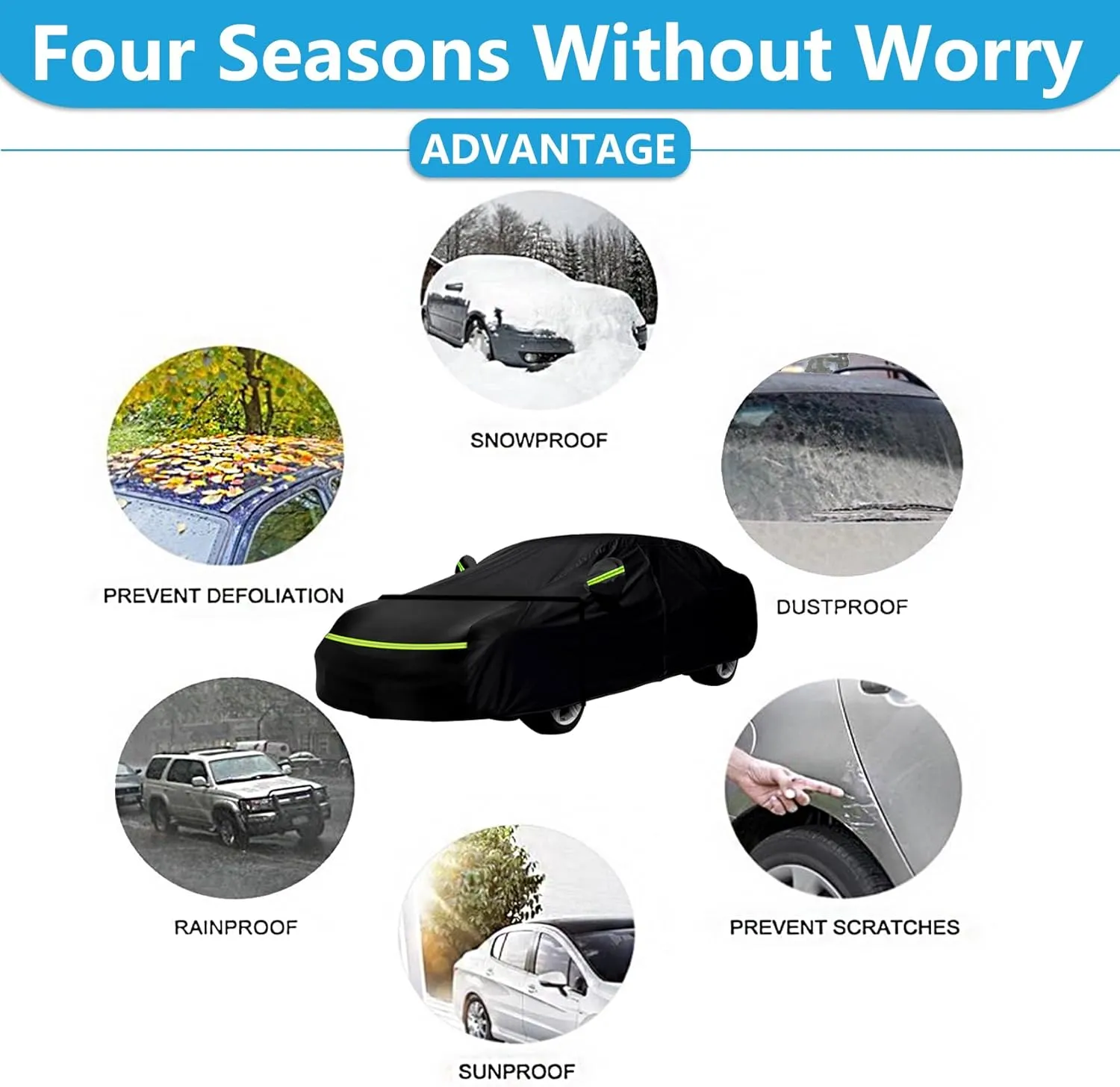 Waterproof Car Cover fit for Porsche 911 (991/992/996/997) Carrera 4S/Turbo/Carrera,210T Waterproof All Weather Custom-fit Car Cover with Zipper Door for Rain Snowproof UV Windproof Protection