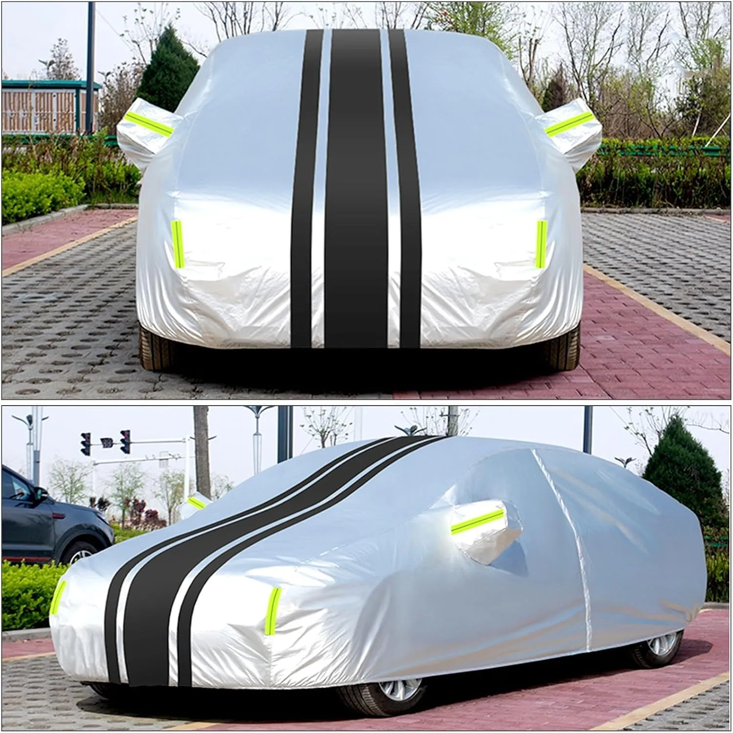 Waterproof Car Cover for Daewoo Matiz Nexia Nubira Tacuma,Thickened Oxford Cloth,Anti-Scratch,Anti-Bird Droppings,Fallen Leaves,Dust,Breathable Car Covers(Color:CC,Size:Nexia)