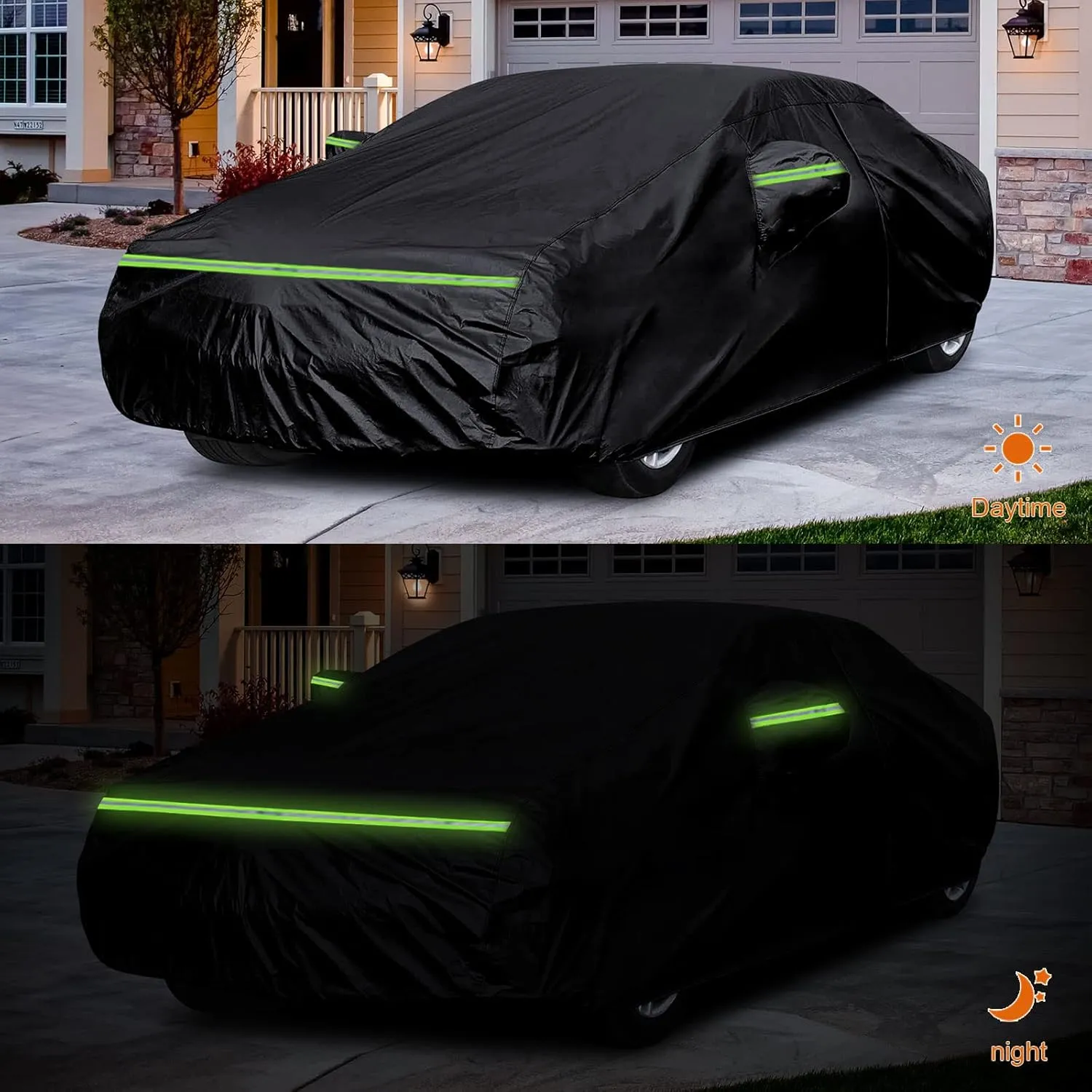 Waterproof Car Covers Replace for 2008-2025 Mercedes Benz C-Class C250 C300 C350 C400, 6 Layers All Weather Car Cover with Zipper Door & Windproof Bands for Snow Rain Dust Hail Protection (C-Class)