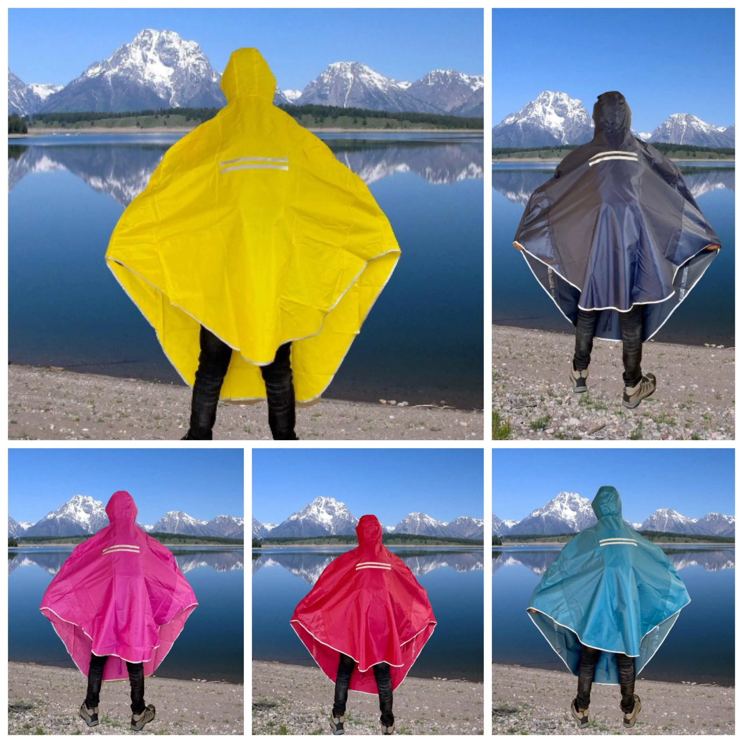 Waterproof Rain Poncho, Lightweight Hiking Rain Jacket, Reusable Rain Coat for Hiking, Trekking or Cycling