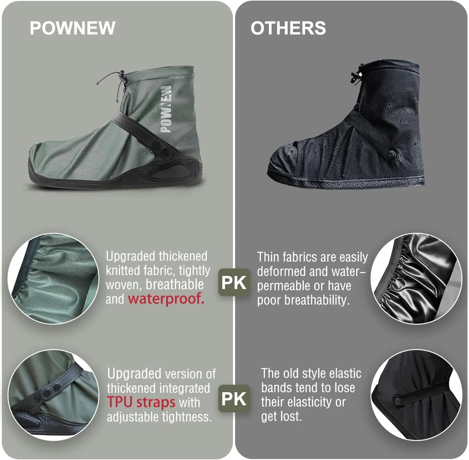 Waterproof Rain Shoe Covers for Men and Women