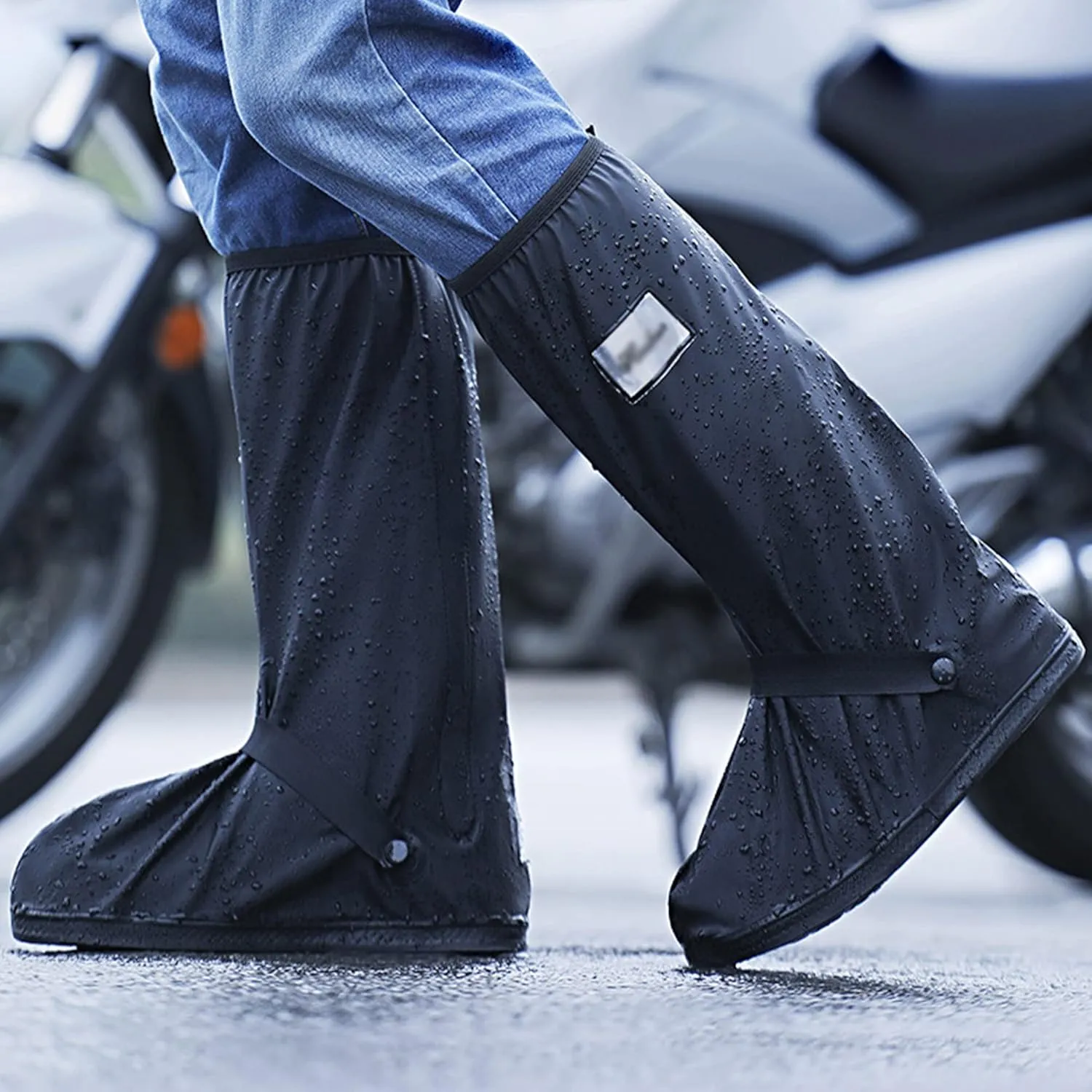 Waterproof Rain Shoe Covers Men Reusable Foldable Rain Snow Boot Shoe Covers with Reflector Non Slip Shoe Protector for Raining Day,Cycling,Gardening,Fishing,Hiking, Farming