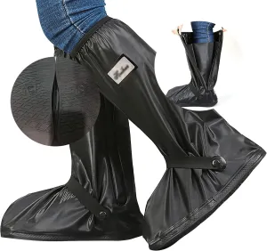 Waterproof Rain Shoe Covers Men Reusable Foldable Rain Snow Boot Shoe Covers with Reflector Non Slip Shoe Protector for Raining Day,Cycling,Gardening,Fishing,Hiking, Farming
