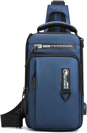 Waterproof Sling Bag for Men and Women,Chest Bag Shoulder Backpack Crossbody Backpack Hiking Daypack Travel Backpack Messenger Bag(Blue)