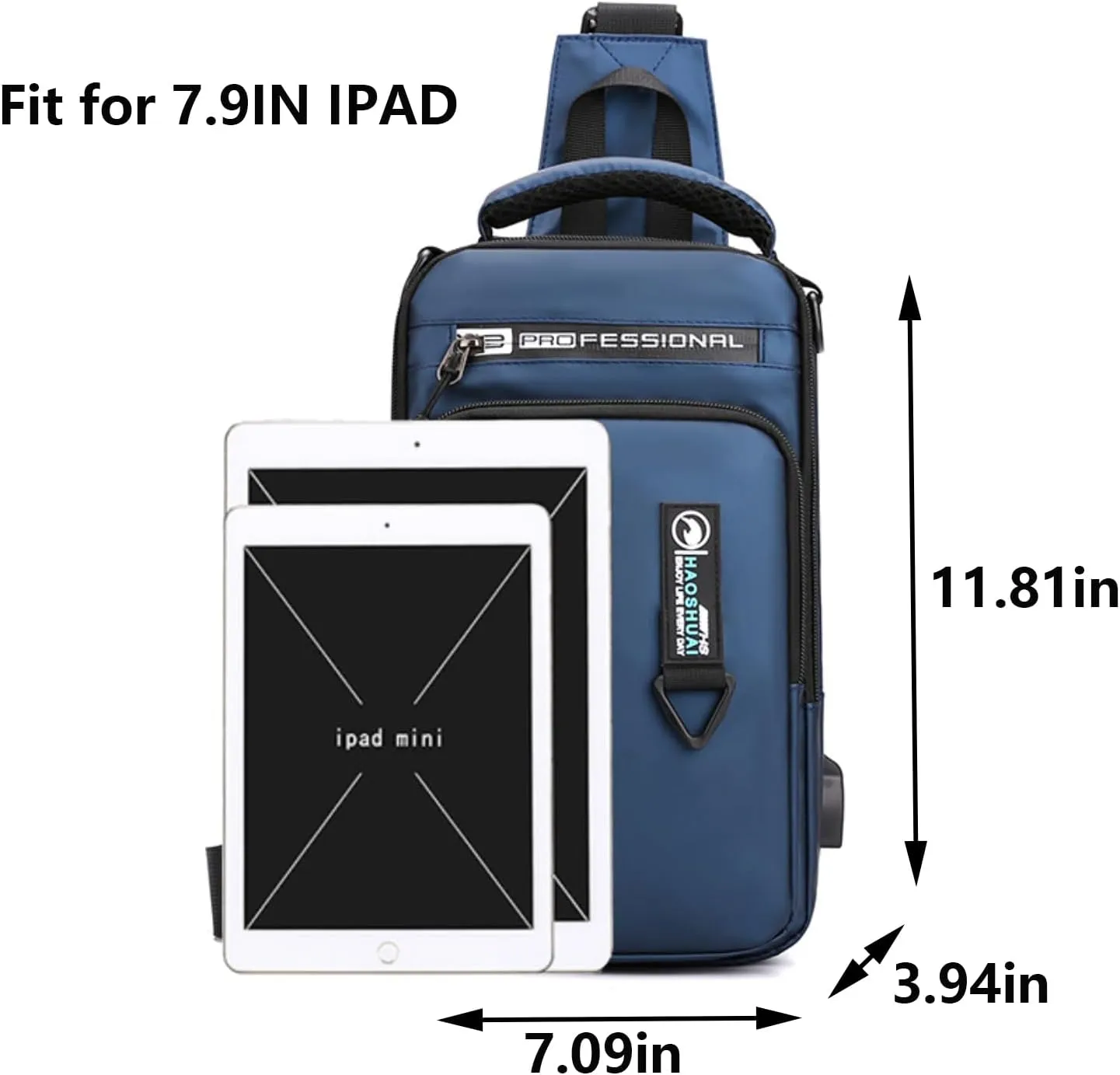 Waterproof Sling Bag for Men and Women,Chest Bag Shoulder Backpack Crossbody Backpack Hiking Daypack Travel Backpack Messenger Bag(Blue)