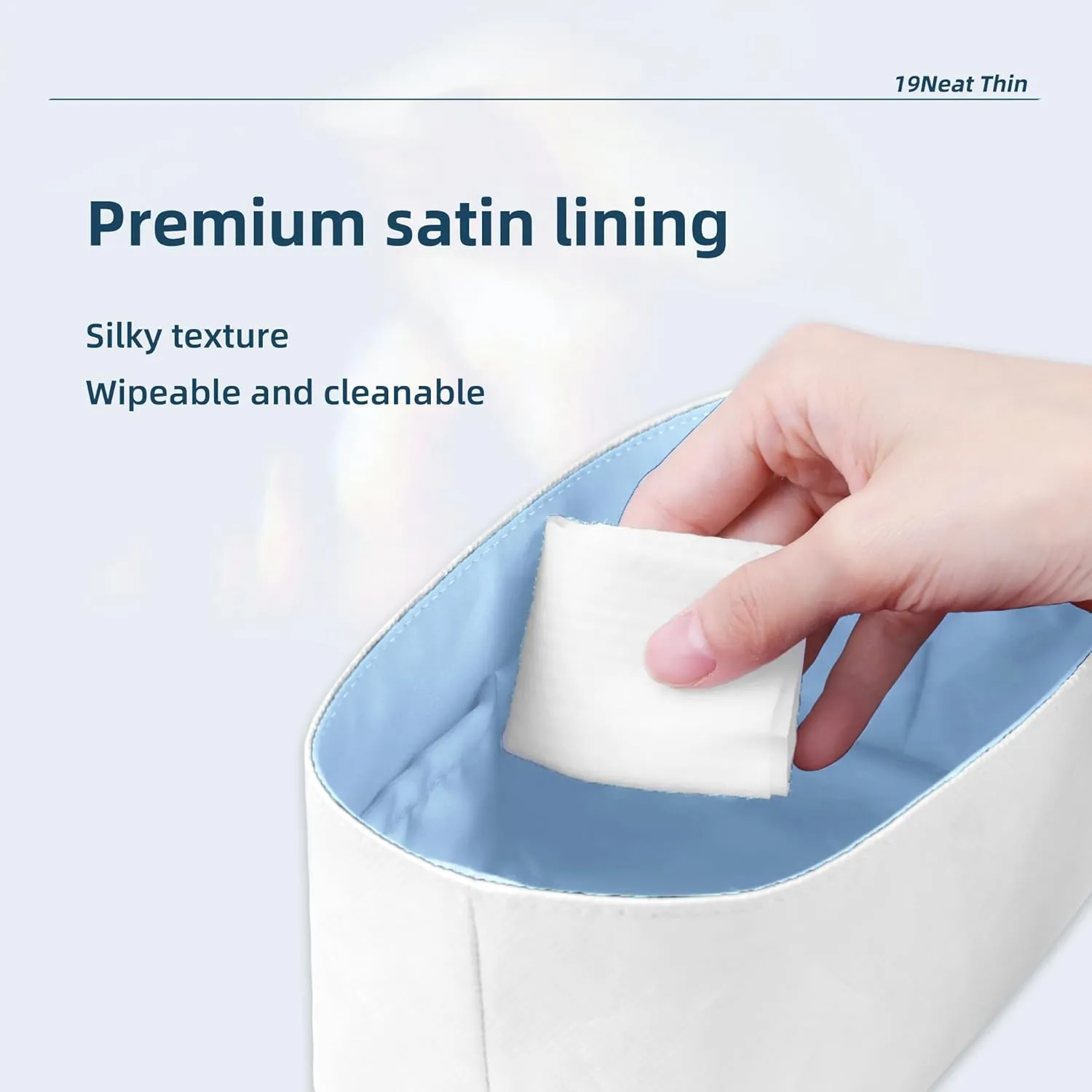 Waterproof Tote Organizer Insert, Lightweight Bag Shaper Compatible with Saint Louis PM, Waterproof Dupontpaper Surface and Silky Satin Lining (Celeste, ST-Louis PM)