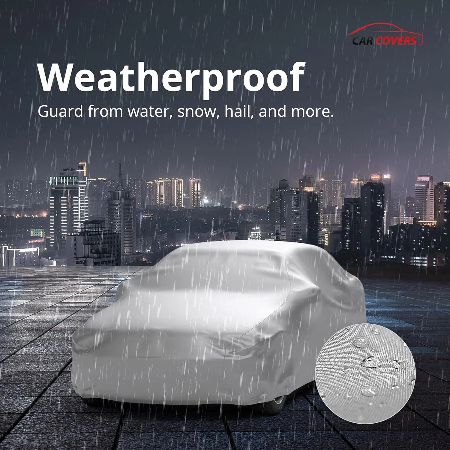 Weatherproof Car Cover Compatible with 1984 Plymouth Conquest Coupe 2 Door - Outdoor & Indoor - Protect from Water, Snow, Sun - Fleece Lining - Cable Lock, Storage Bag & Wind Straps