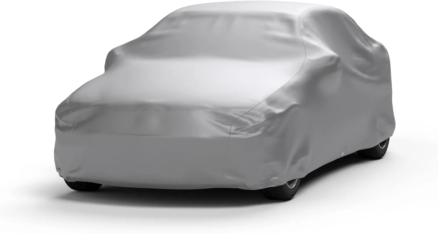 Weatherproof Car Cover Compatible with 1984 Plymouth Conquest Coupe 2 Door - Outdoor & Indoor - Protect from Water, Snow, Sun - Fleece Lining - Cable Lock, Storage Bag & Wind Straps