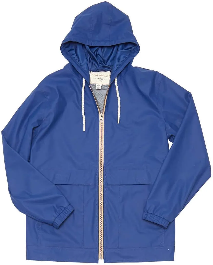 Weatherproof Vintage Womens Waterproof Coated Rain Jacket with Hood -Light Windbreaker Raincoat for Women-Hooded Rain Slicker