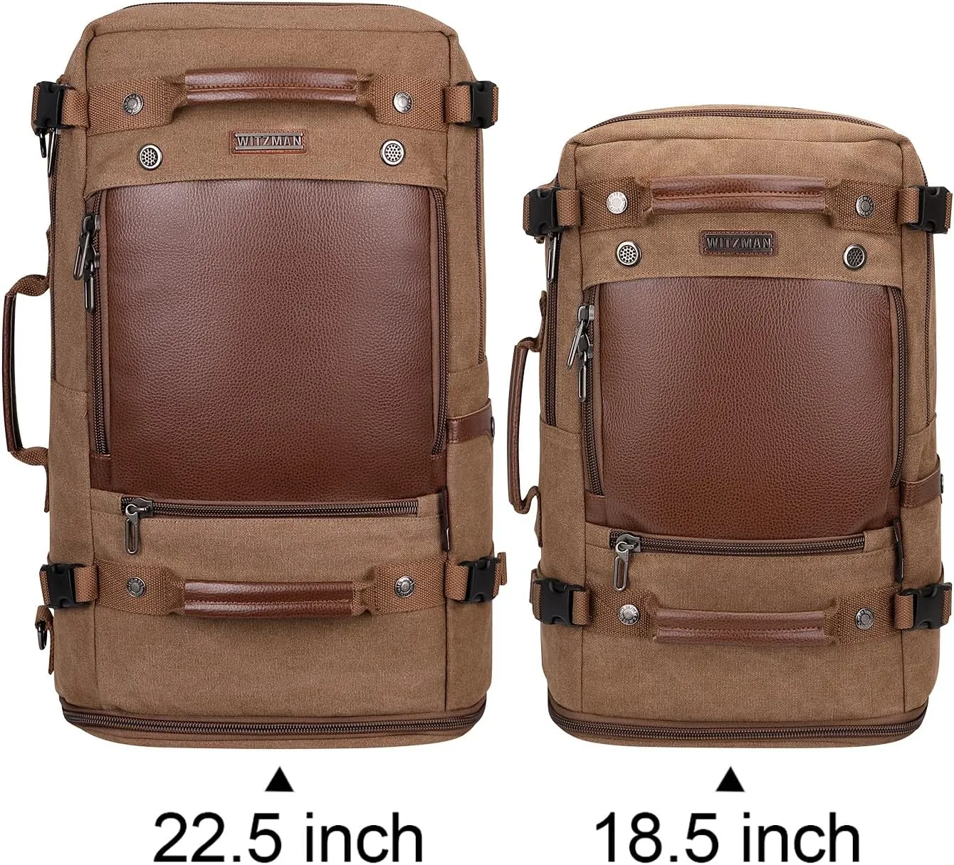 WITZMAN Travel Backpack for Men Women Carry on Luggage Backpack Canvas Rucksack Duffel bag with Shoe Compartment