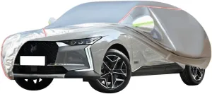 WOLWES Car Cover are Suitable for Citroen DS 4 All-Weather Windproof, Snowproof, Rainproof, UV-Protected and Breathable All-Season Universal with Side Door Zip Oxford Cloth Car Cover (Color : White)