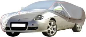 WOLWES Car Cover are Suitable for Fiat Barchetta All-Weather Windproof, Snowproof, Rainproof, UV-Protected and Breathable All-Season Universal with Side Door Zip Oxford Cloth Car Cover (Color : White
