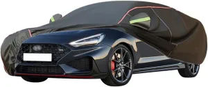 WOLWES Car Cover are Suitable for Hyundai i30 Fastback All-Weather Windproof, Snowproof, Rainproof, UV-Protected and Breathable All-Season Universal with Side Door Zip Oxford Cloth Car Cover (Color :
