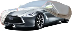 WOLWES Car Cover are Suitable for Infiniti Q80 All-Weather Windproof, Snowproof, Rainproof, UV-Protected and Breathable All-Season Universal with Side Door Zip Oxford Cloth Car Cover (Color : White)