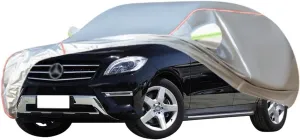 WOLWES Car Cover are Suitable for Mercedes-Benz ML SUV All-Weather Windproof, Snowproof, Rainproof, UV-Protected and Breathable All-Season Universal with Side Door Zip Oxford Cloth Car Cover (Color :