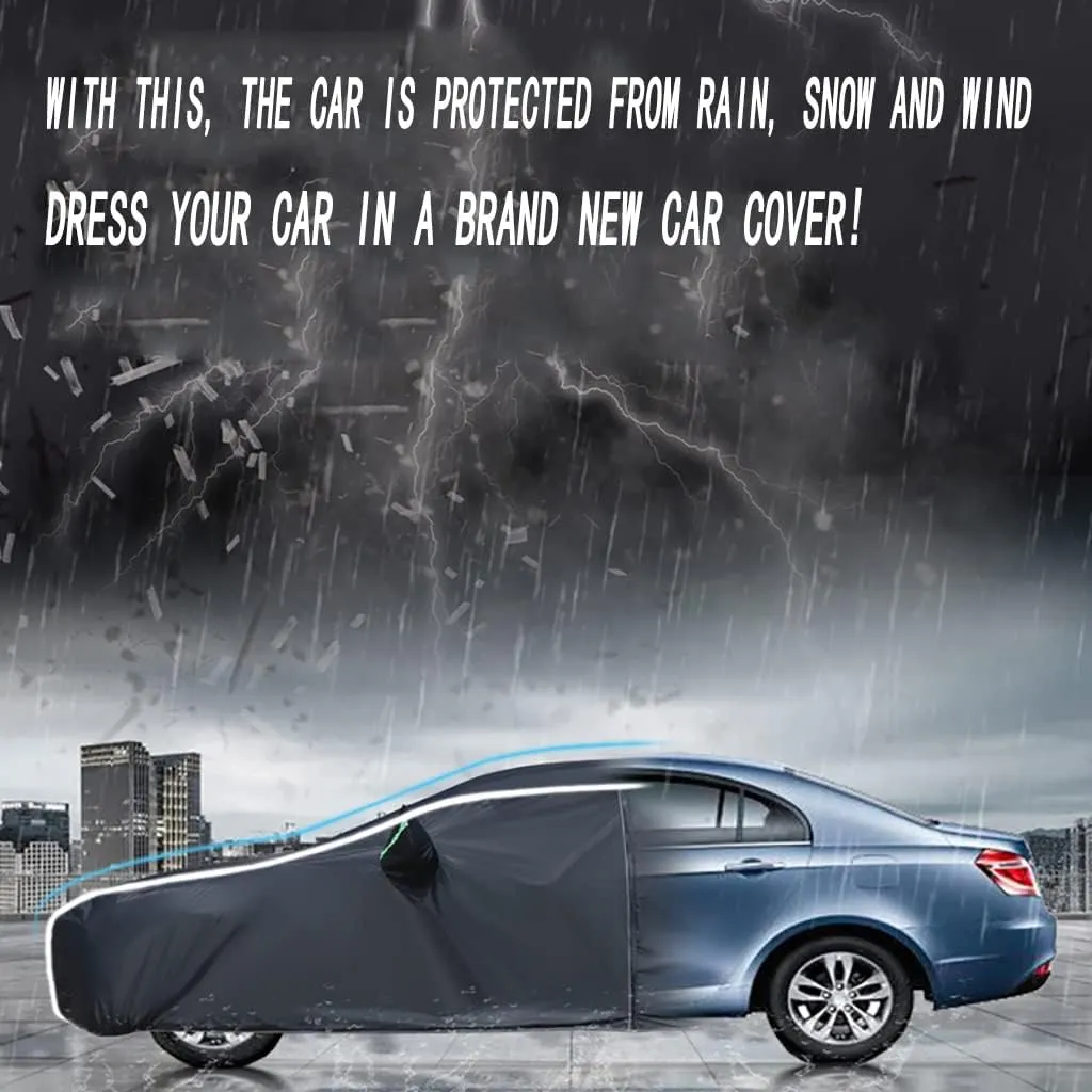 WOLWES Car Cover are Suitable for Mercedes-Benz ML SUV All-Weather Windproof, Snowproof, Rainproof, UV-Protected and Breathable All-Season Universal with Side Door Zip Oxford Cloth Car Cover (Color :