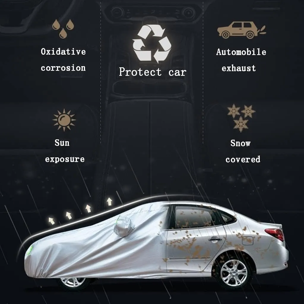 WOLWES Car Cover are Suitable for Nissan GT-R All-Weather Windproof, Snowproof, Rainproof, UV-Protected and Breathable All-Season Universal with Side Door Zip Oxford Cloth Car Cover (Color : White,