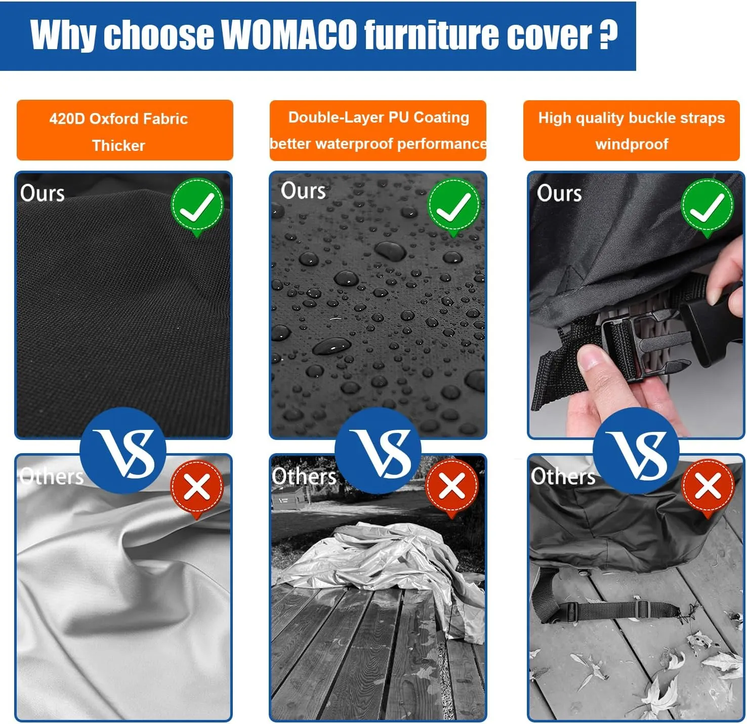 WOMACO Patio Swivel Chair Cover Waterproof Outdoor Swivel Chair Slip Covers Outside Small Large Oversized Wicker Lawn Club Chair Furniture Protector (31.5"W x 39"D x 29.5"H (2 Pack))