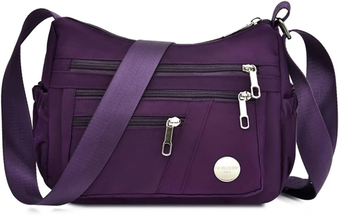 Women Shoulder Bag Multiple Pockets Bag Crossbody Bag Messenger Nylon Purse Handbag
