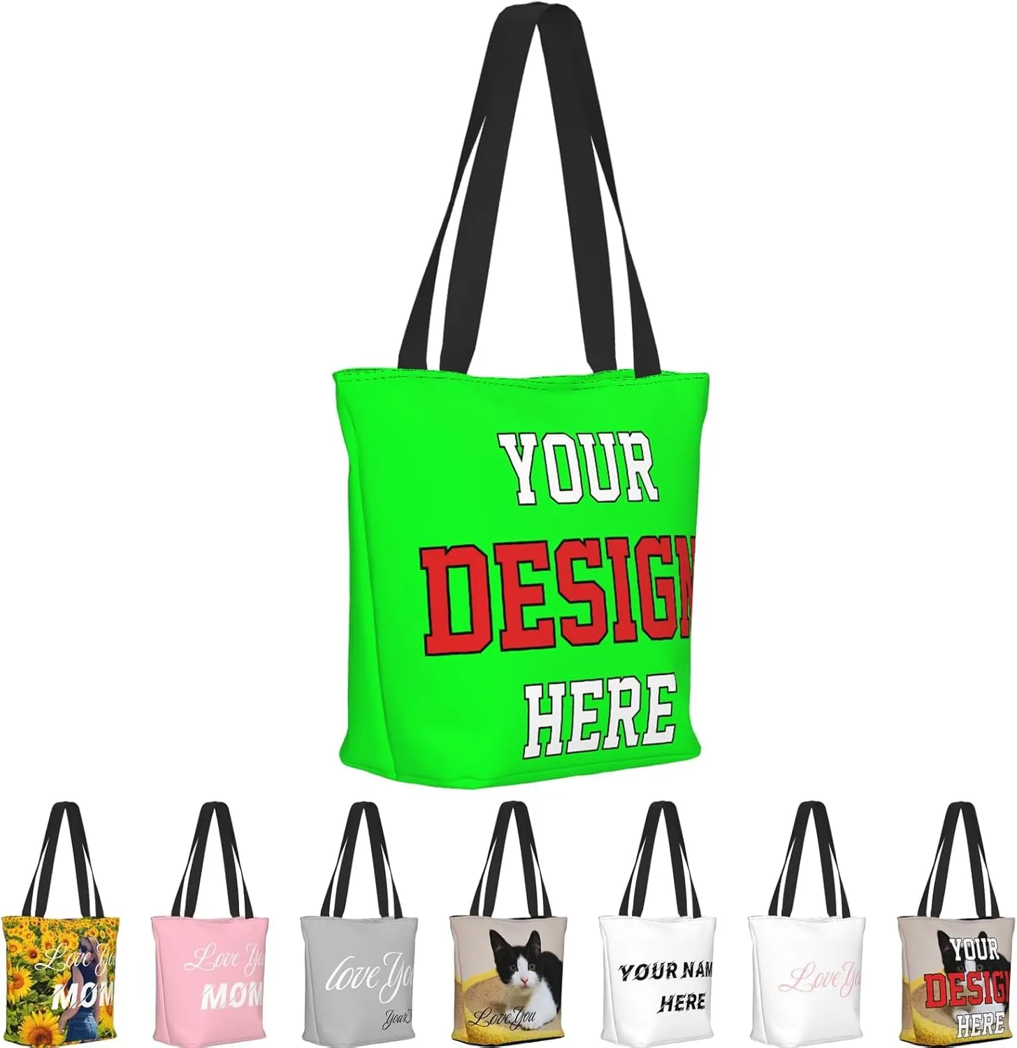 Women's Tote Bags Personalized Tote Bags with Zipper Custom Tote Bags for Shopping Travel Business Work Beach Customized Gift